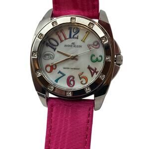 Anne Klein Colorful Gem Accented Quartz Watch -Water Resistant -New Battery